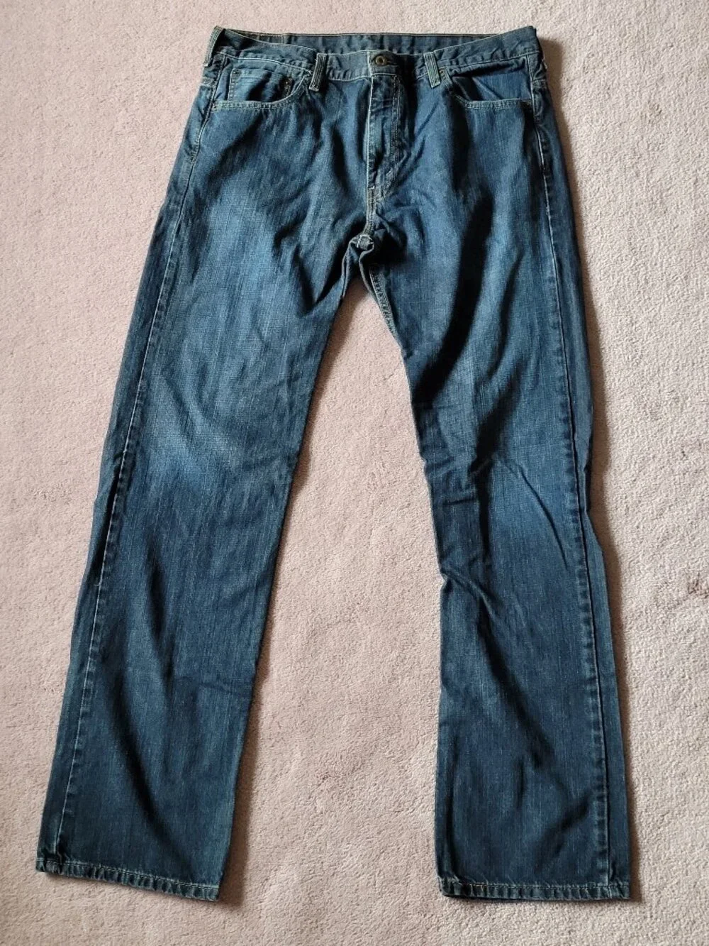 Levi's 569 Loose Straight Fit Jeans Mens 37x35 Dark Wash Blue Denim